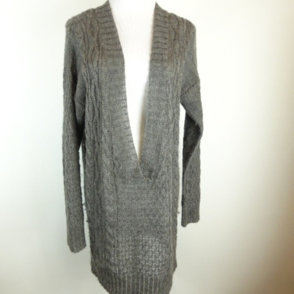 JOIE ALPACA WOOL deep V NECK SWEATER MINI Dress M